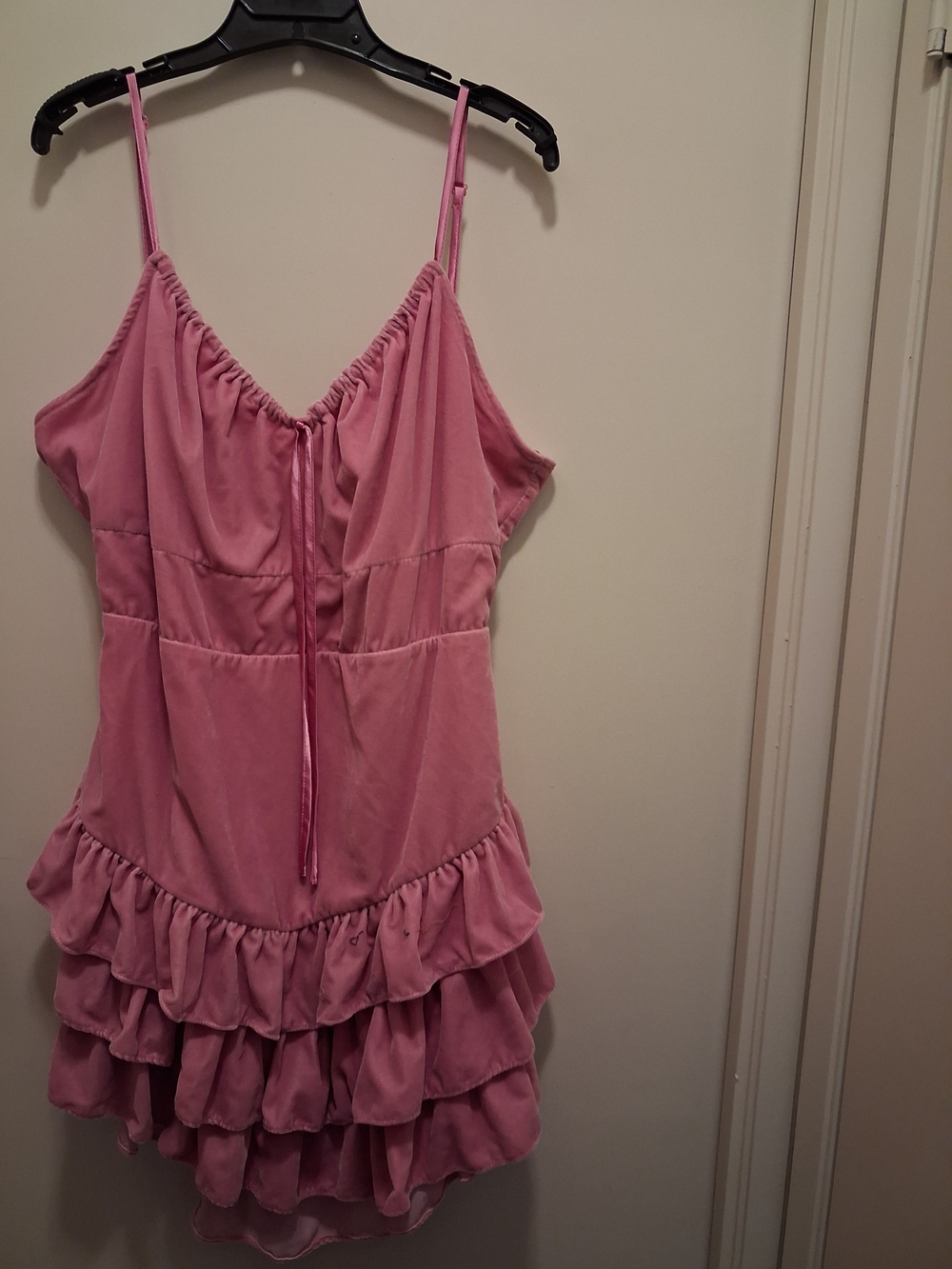 Forever 21 Pink Ruffle Slip Dress with Adjustable Straps